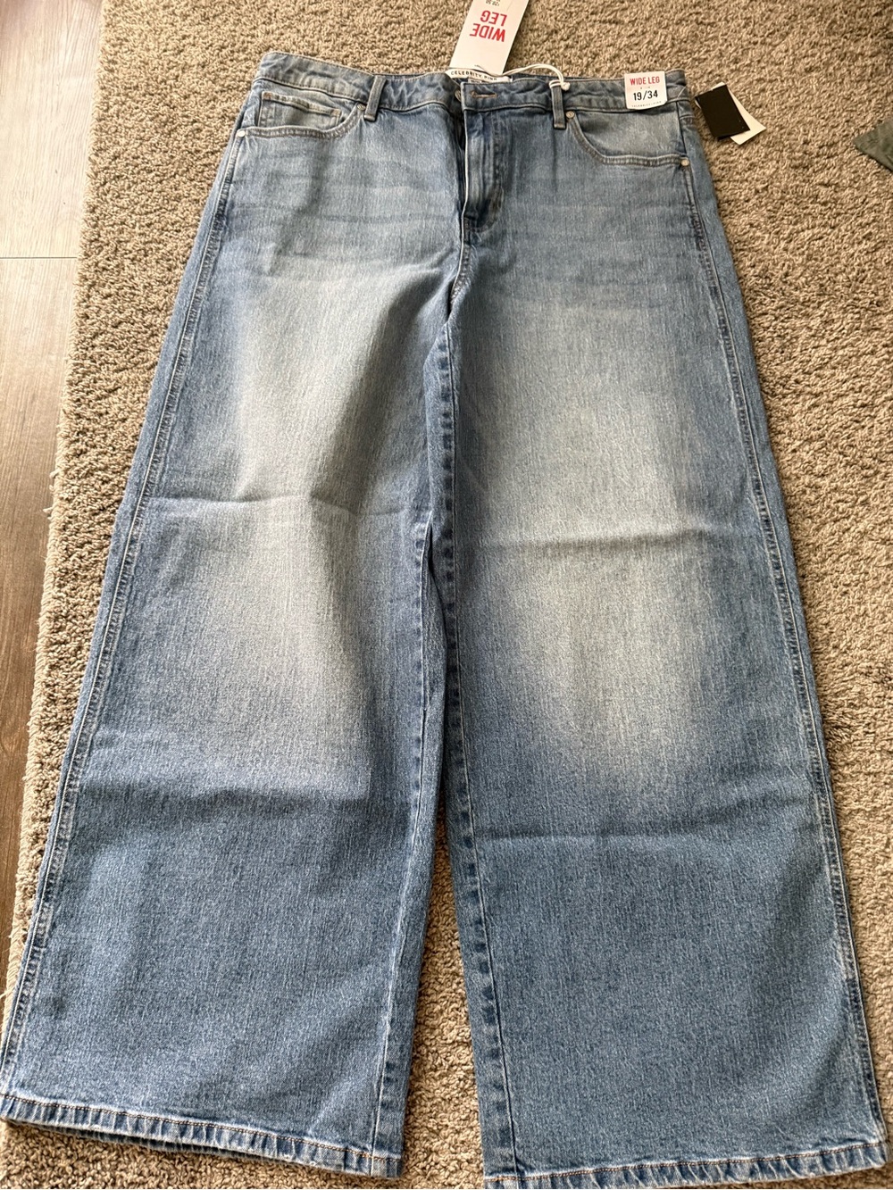 Celebrity Pink Light Blue Wide Leg Jeans